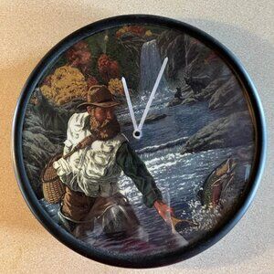 Bradford Exchange "Worth The Wading" Decorative Plate Wall Clock